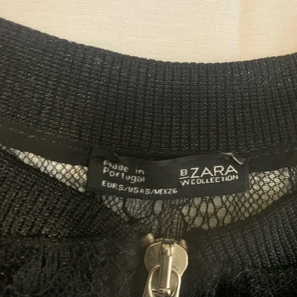 Zara Lace Bomber Jacket black lace small long sleeve - Picture 5 of 12